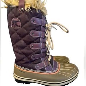 Sorel Women's Purple Tofino II NL1909-507 Faux Fur Waterproof Snow Boots Size 8